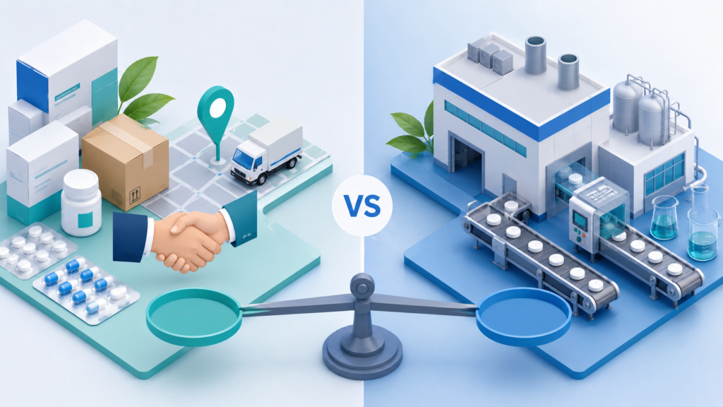 PCD pharma franchise vs third-party manufacturing comparison