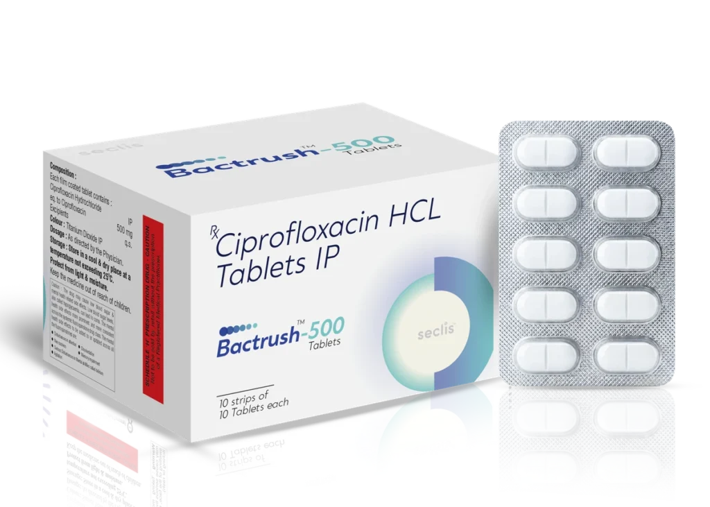BACTRUSH™ 500 Tablets 10*10 BLI pack shot