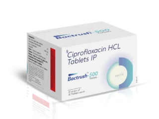 BACTRUSH™ 500 Tablets 10*10 BLI carton pack shot