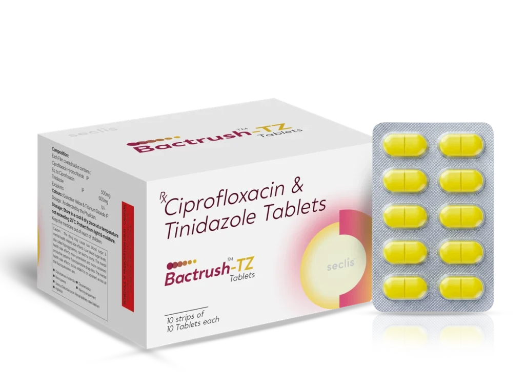 BACTRUSH™ TZ Tablets 10*10 BLI pack shot