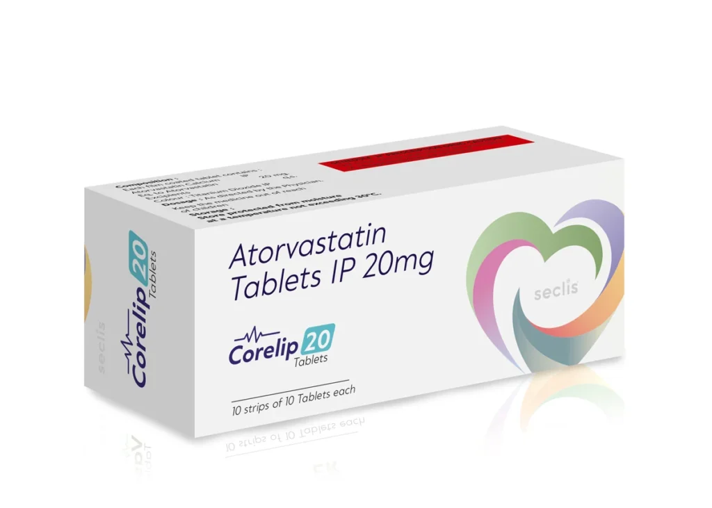 CORELIP 20 Tablets 10x10 ALU carton pack shot