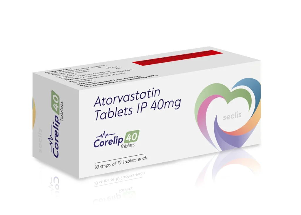 CORELIP 40 Tablets 10x10 ALU carton pack shot