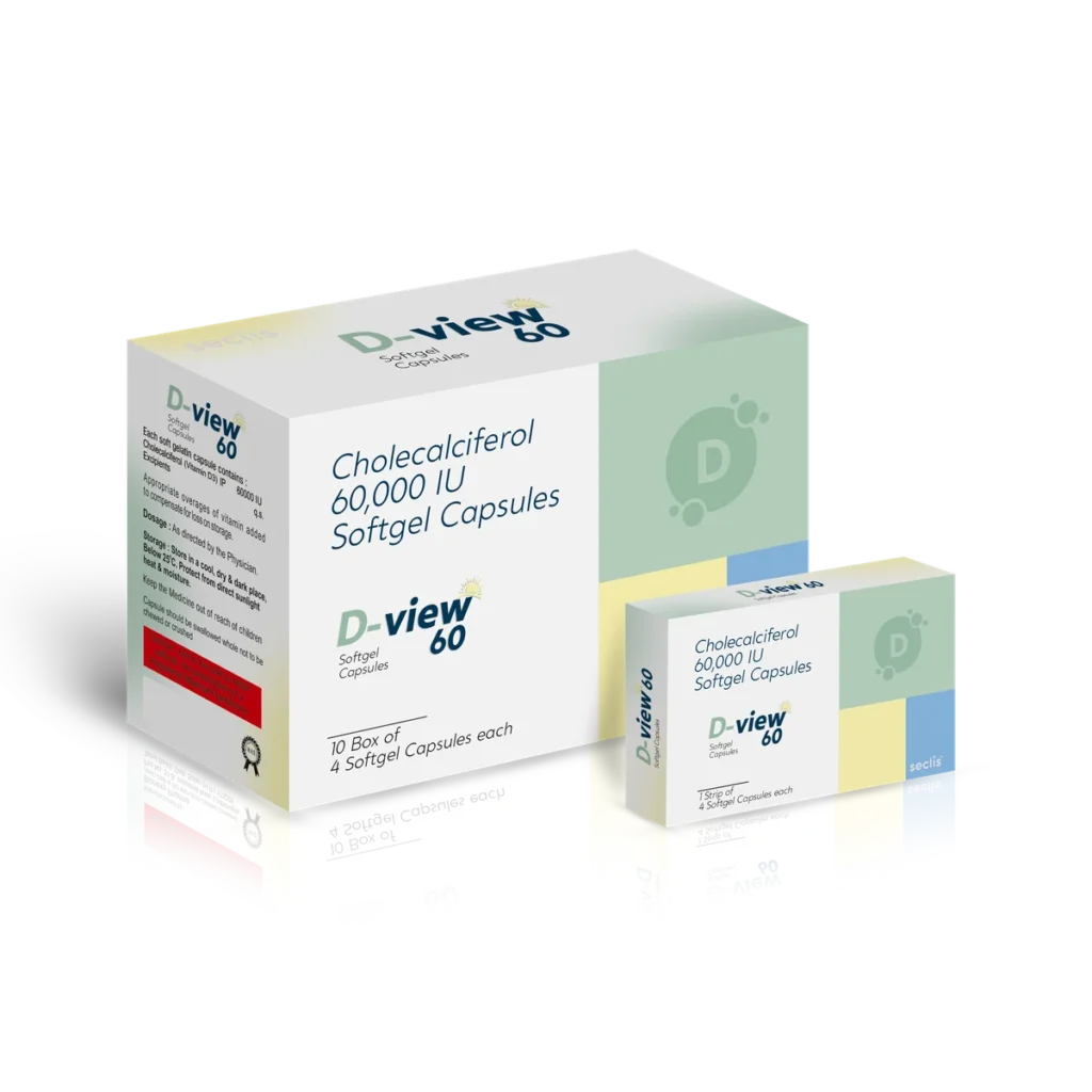 D-VIEW 60 Softgel 10X1X4 BLI carton pack shot