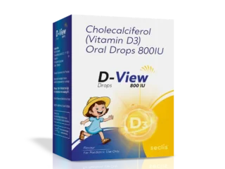 D-VIEW 800 Drops 30 ml with dropper (Glass botttle) carton pack shot