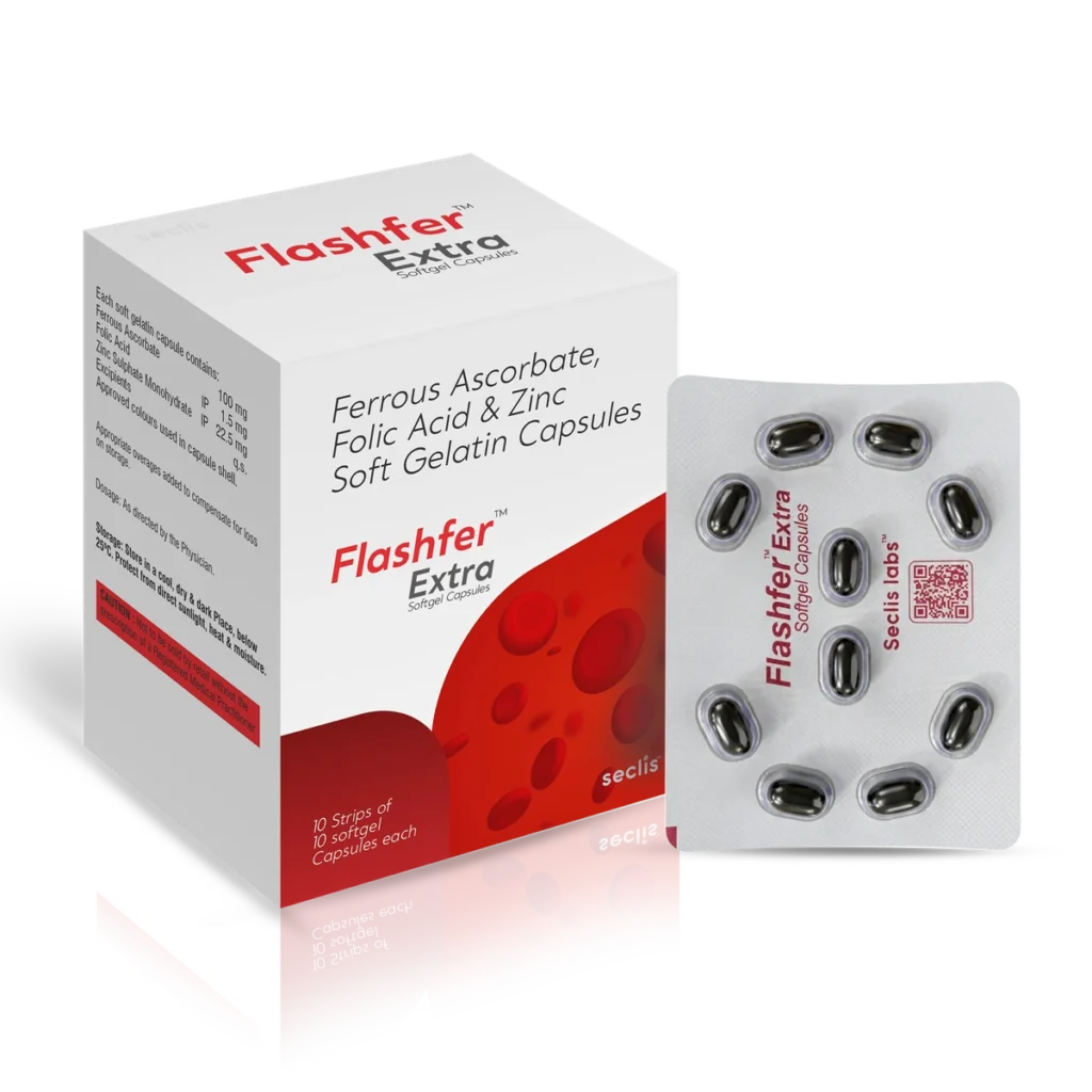FLASHFER™ EXTRA Soft Gelatin Capsules 10*10 BLI pack shot