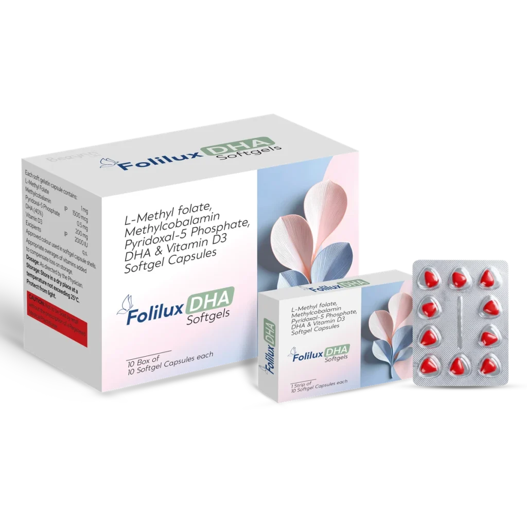 FOLILUX DHA Soft Gelatin Capsules 10*1*10 pack shot