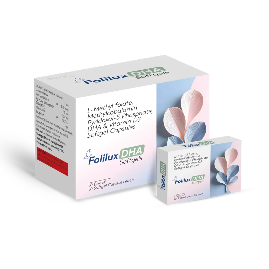 FOLILUX DHA Soft Gelatin Capsules 10*1*10 carton pack shot