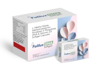 FOLILUX DHA Soft Gelatin Capsules 10*1*10 carton pack shot
