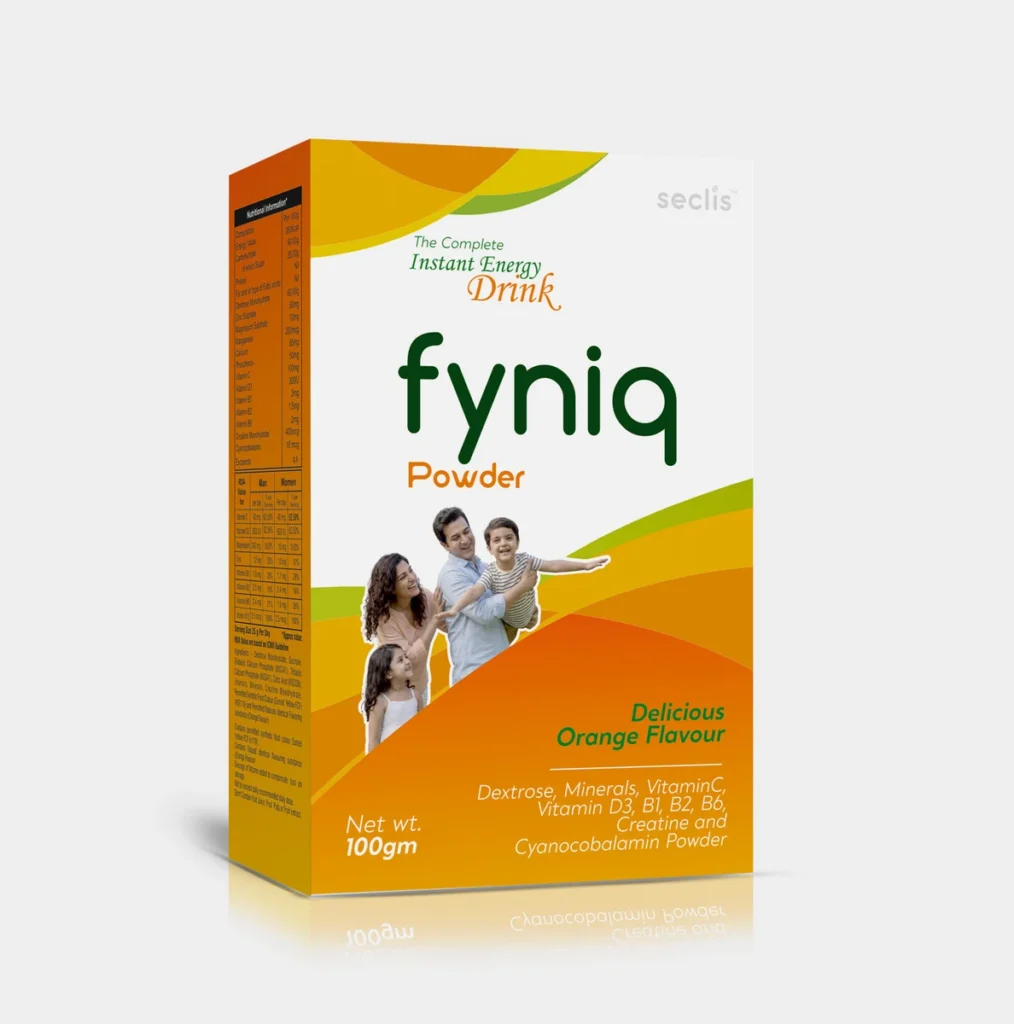 FYNIQ Energy Drink Powder 105 GM carton pack shot