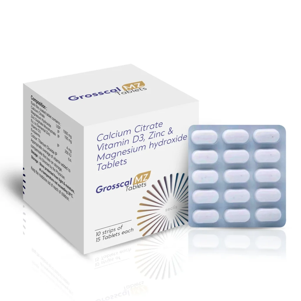 GROSSCAL MZ Tablets 10X15 BLI (Milky PVC) pack shot
