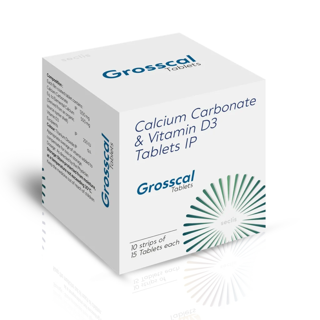GROSSCAL Tablets 10X15 BLI SHEL CAL PACK carton pack shot
