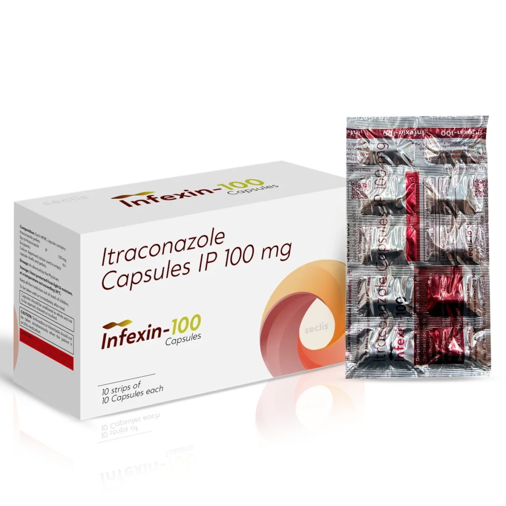 INFEXIN 100 Capsules 10*10 STRIP pack shot