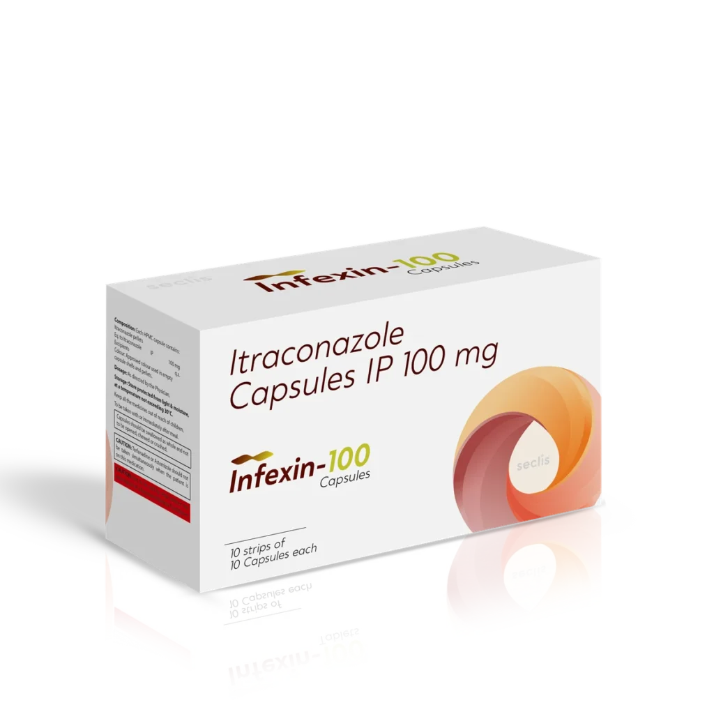 INFEXIN 100 Capsules 10*10 STRIP carton pack shot