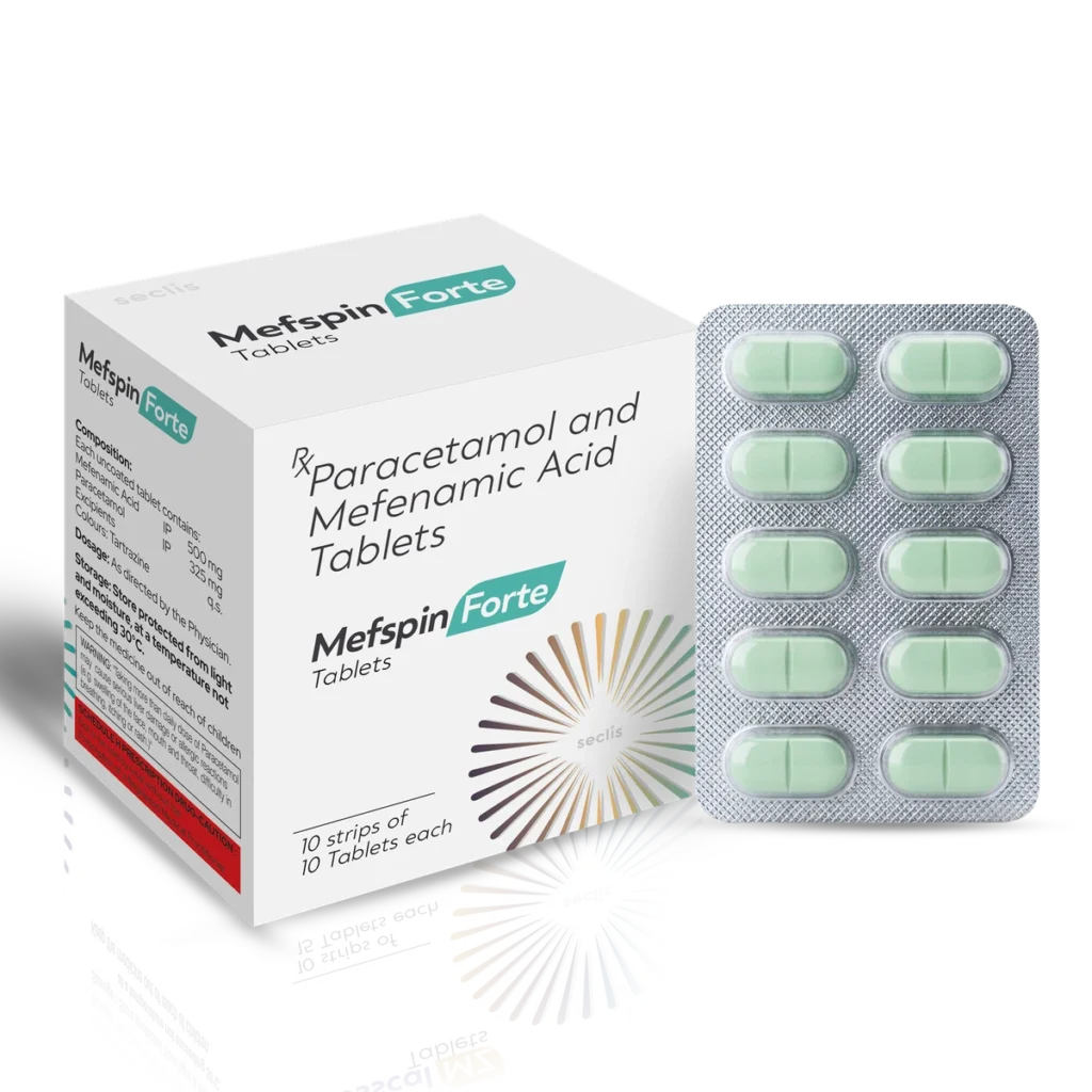 MEFSPIN FORTE Tablets 10*10 BLI pack shot