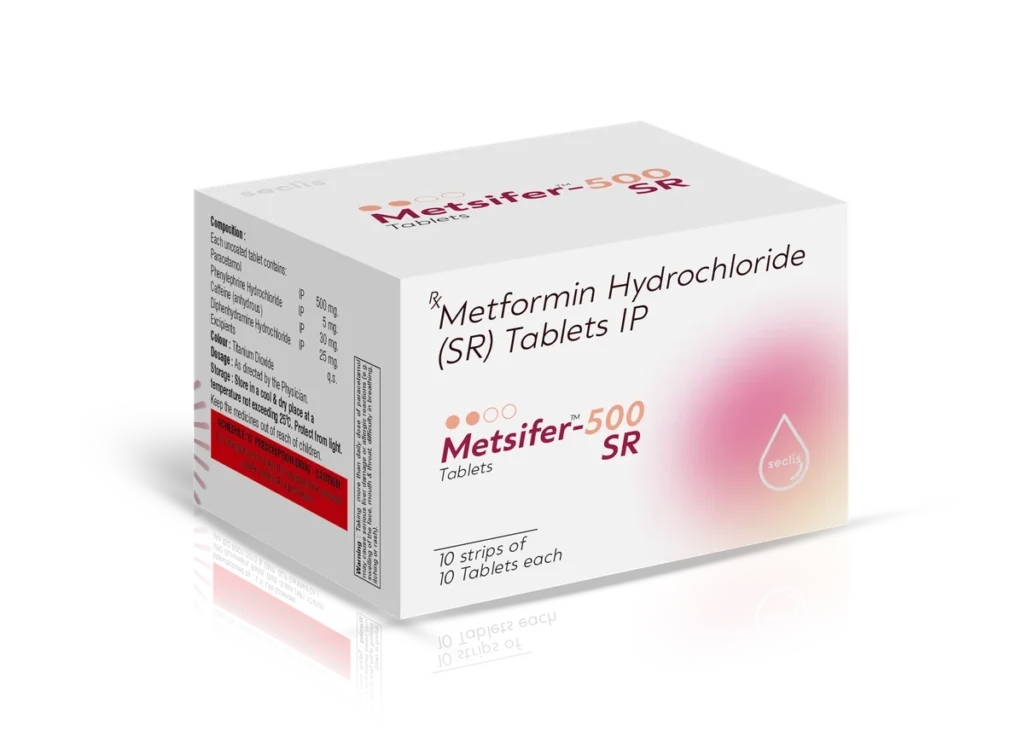 METSIFER™ 500 SR Tablets 10x10 Blister carton pack shot