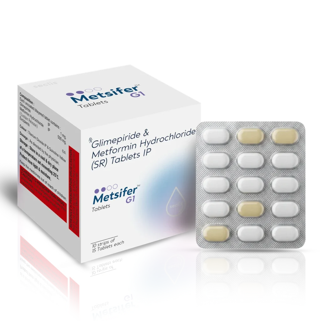 METSIFER™ G1 Tablets (Bi-Layered) 10x15 Blister pack shot