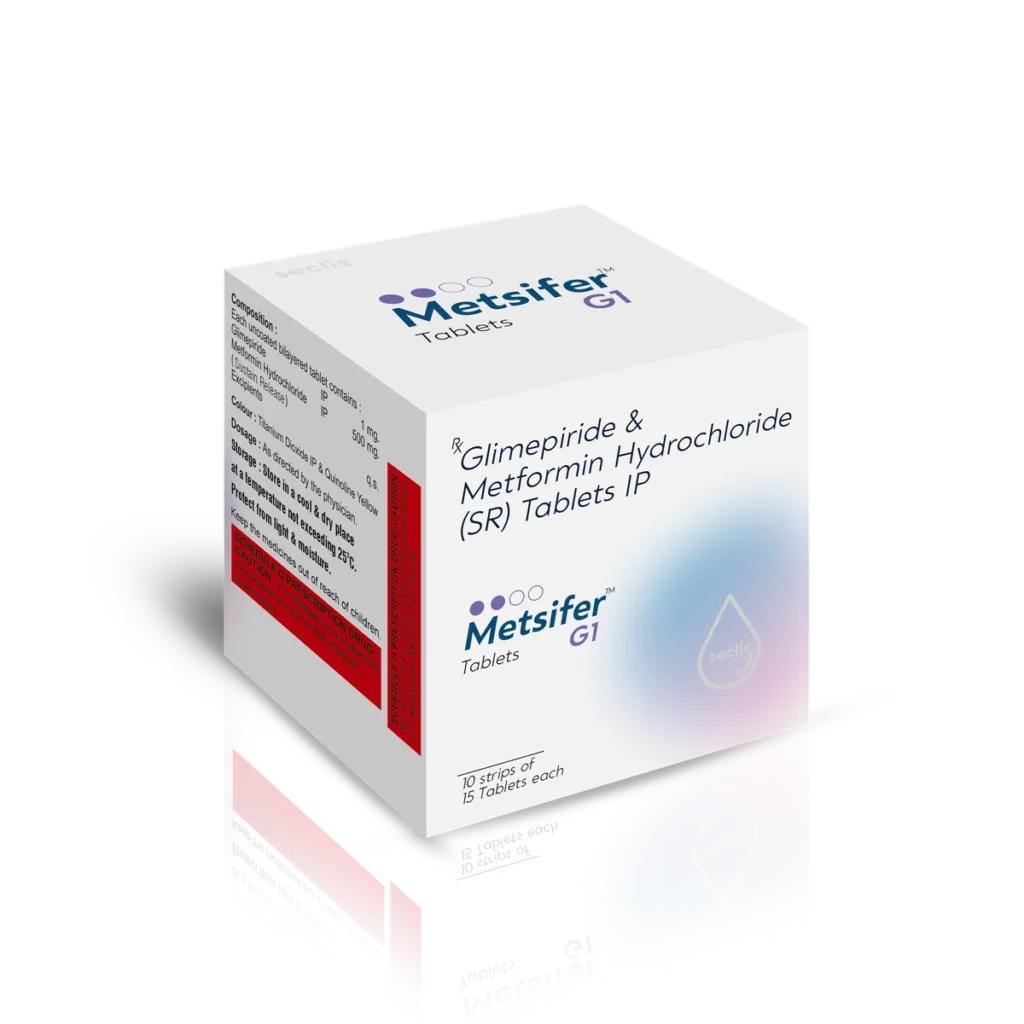 METSIFER™ G1 Tablets (Bi-Layered) 10x15 Blister carton pack shot