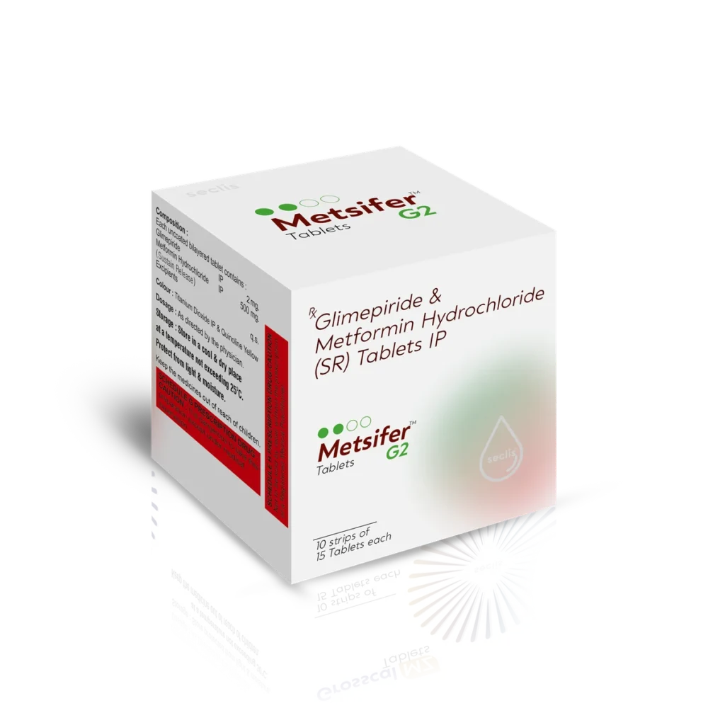 METSIFER™ G2 Tablets (Bi-Layered) 10x15 Blister carton pack shot