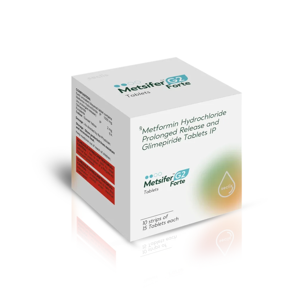 METSIFER™ G2 FORTE Tablets (Bi-Layered) 10*15 Blister carton pack shot
