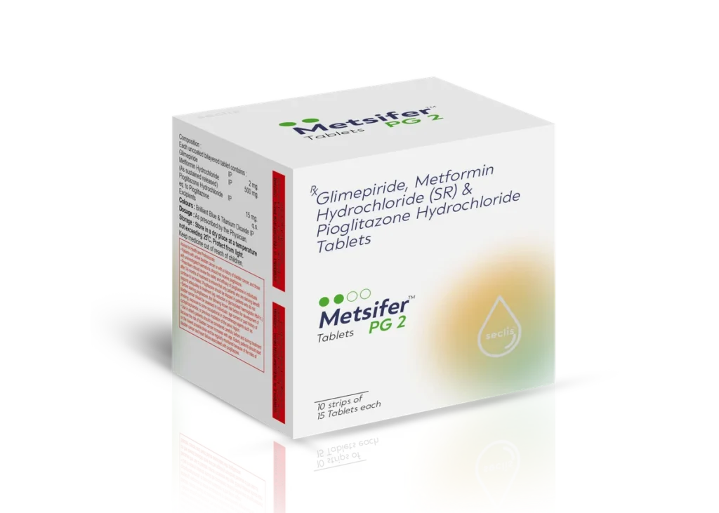 METSIFER™ PG2 Tablets (Bi-Layered) 10x15 Blister carton pack shot