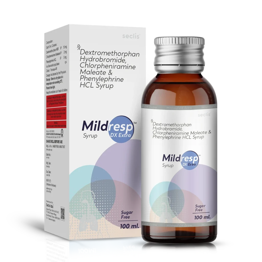 MILDRESP DX EXTRA Syrup 100ML (with carton) pack shot
