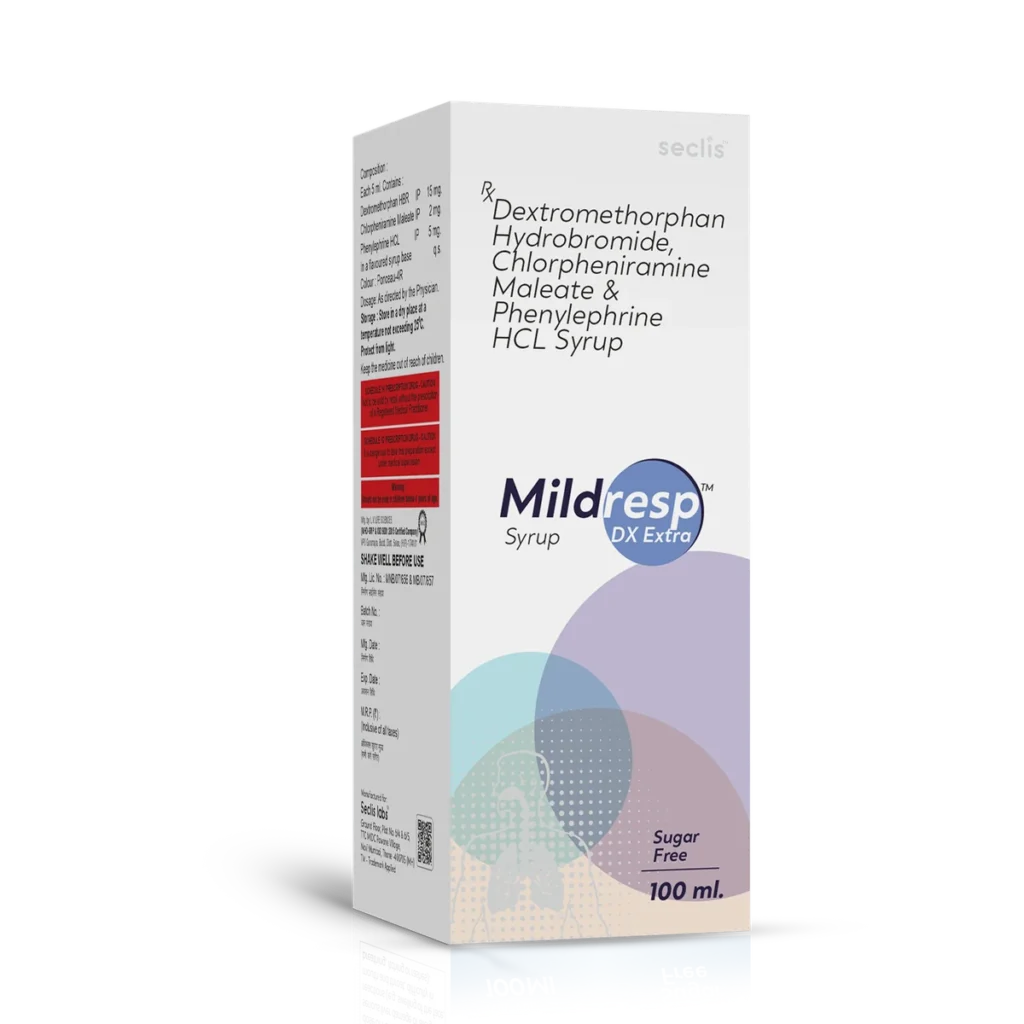 MILDRESP DX EXTRA Syrup 100ML (with carton) carton pack shot