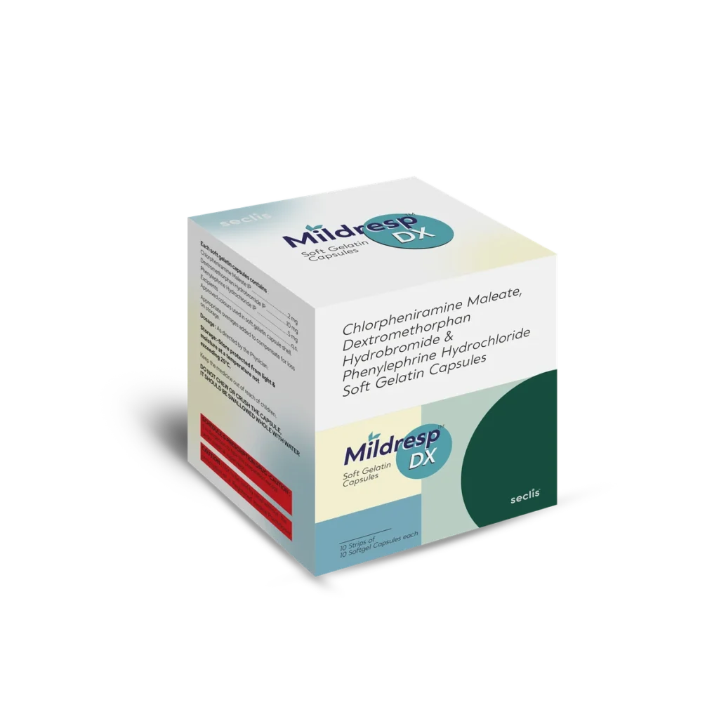 MILDRESP DX Soft Gel Capsules 10*10 Blister carton pack shot
