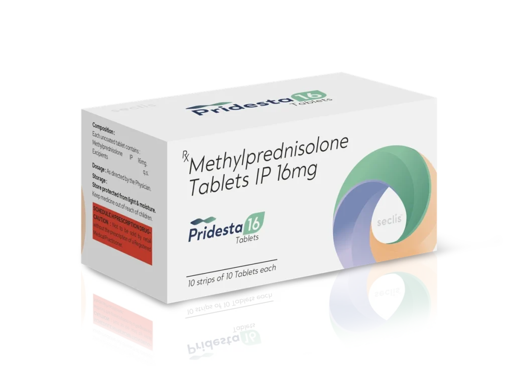 PRIDESTA™ 16 Tablets 10X10 BLI carton pack shot