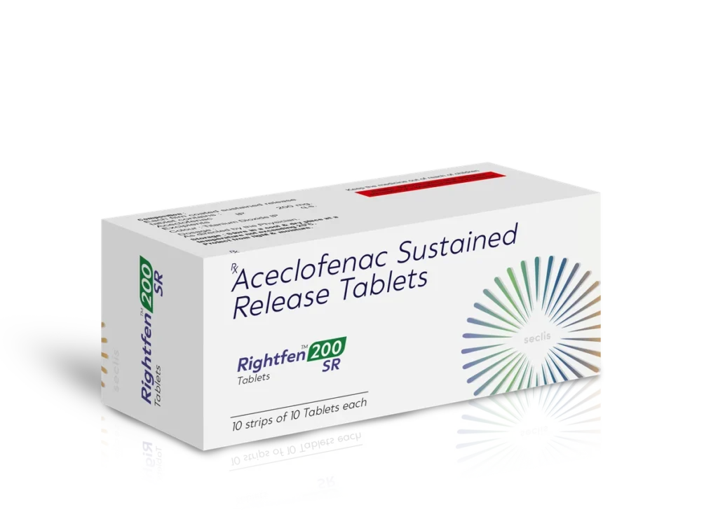 RIGHTFEN™ 200 SR Tablets 10*10 ALU carton pack shot