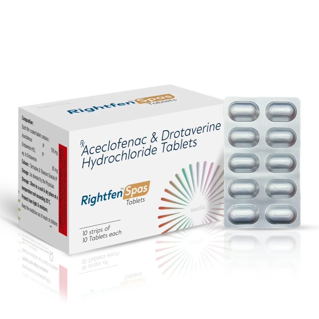 RIGHTFEN™ SPAS Tablets 10*10 ALU pack shot