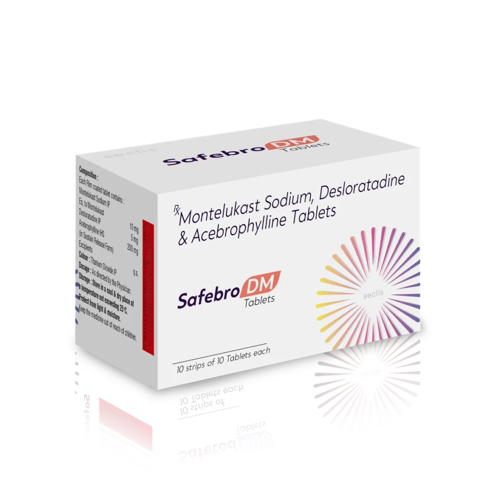 SAFEBRO DM Tablets 10*10 ALU carton pack shot