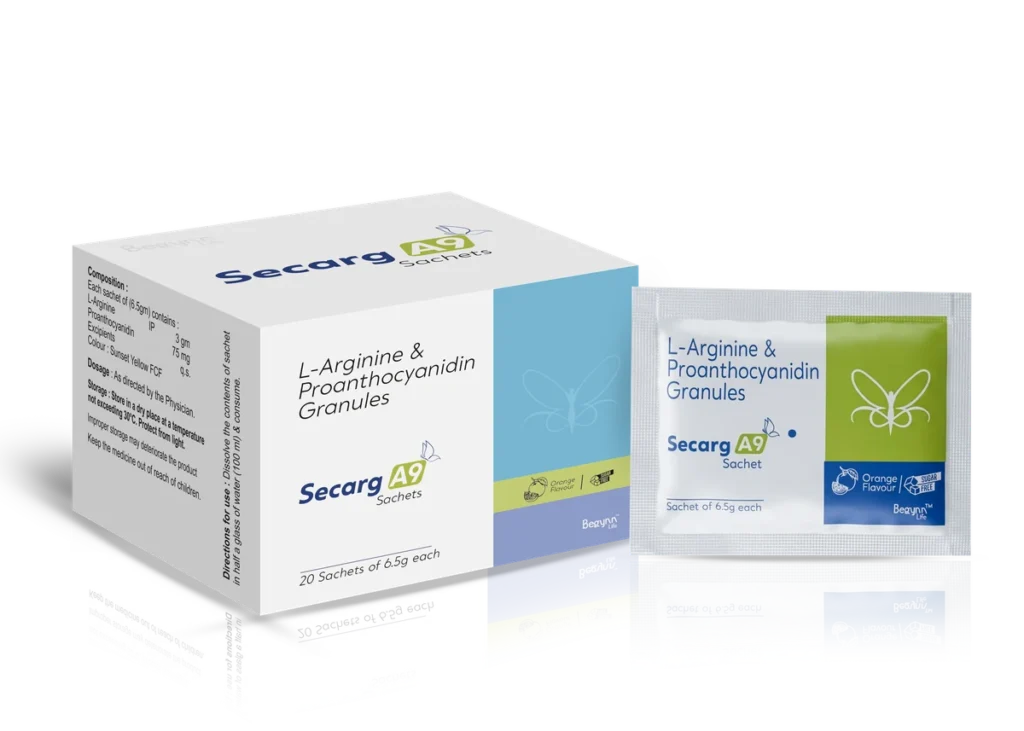 SECARG A9 Sachet 20X6.5gm pack shot