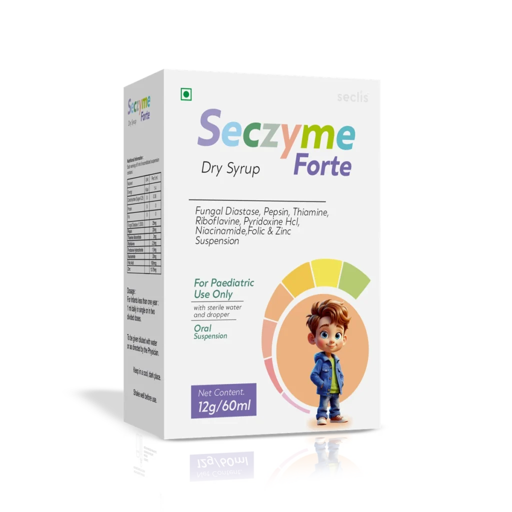 SECZYME FORTE Dry Syrup 60 ML carton pack shot