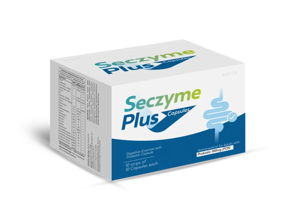SECZYME PLUS Capsule 10X10 carton pack shot