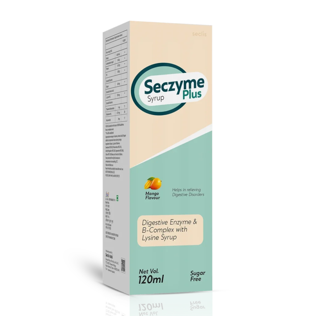SECZYME PLUS Syrup 120 ML carton pack shot