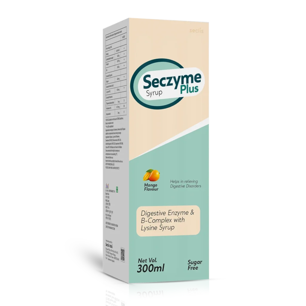 SECZYME PLUS Syrup 300ML carton pack shot