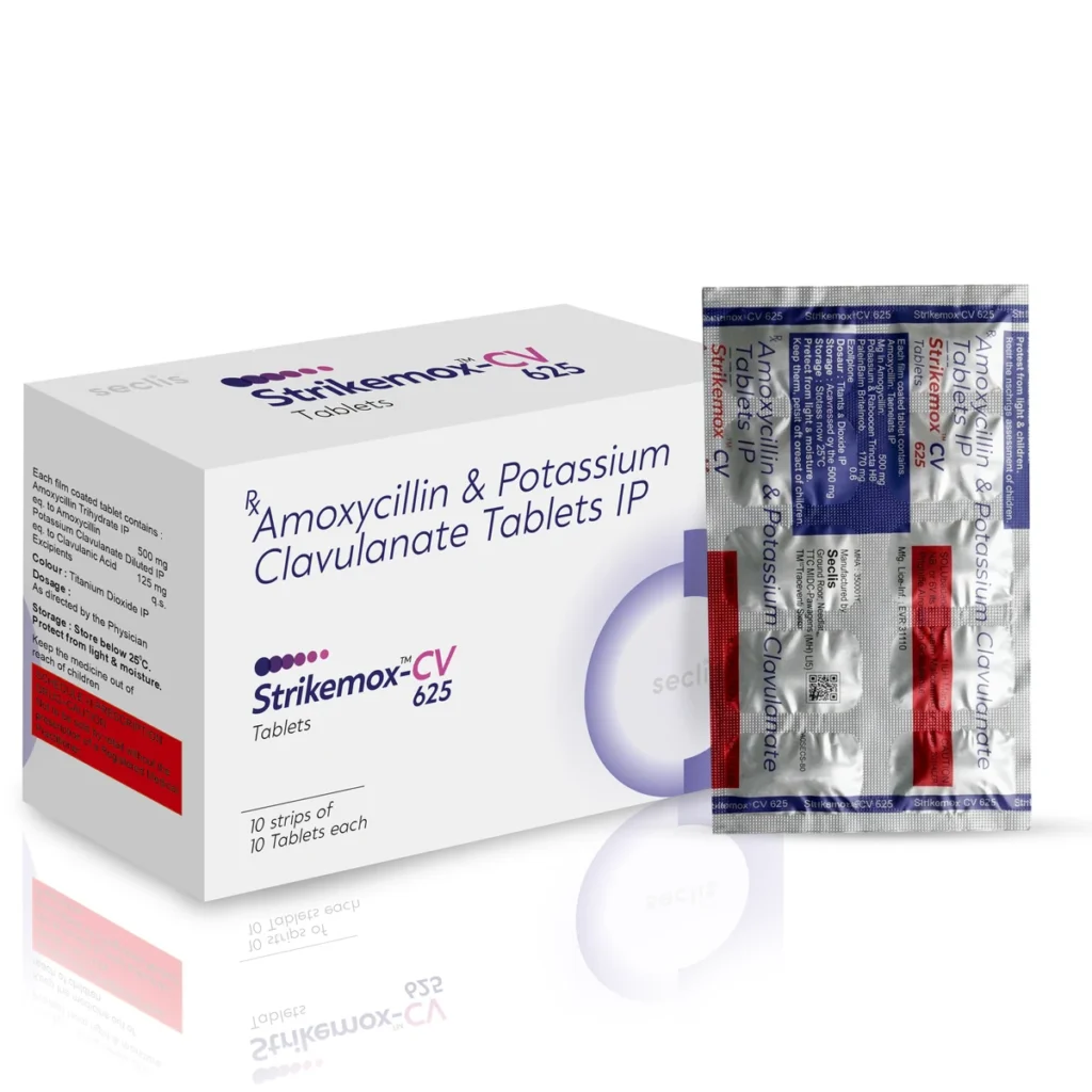 STRIKEMOX™ CV 625 TABLET 10*10 STRIP pack shot
