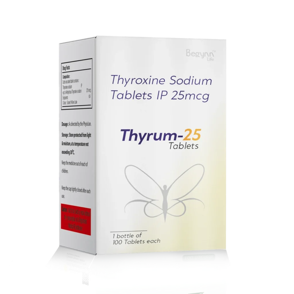 THYRUM 25 Tablets 1*100 carton pack shot
