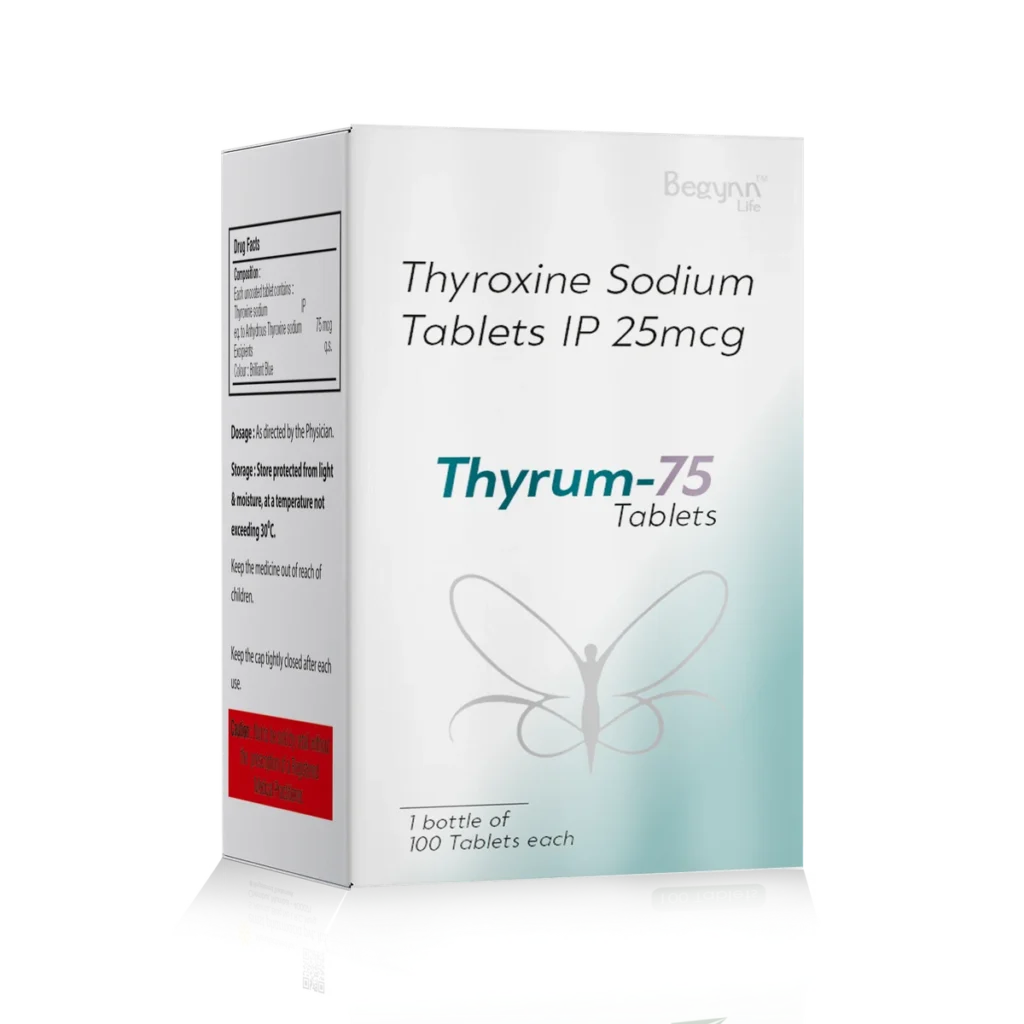 THYRUM 75 Tablets 1*100 carton pack shot