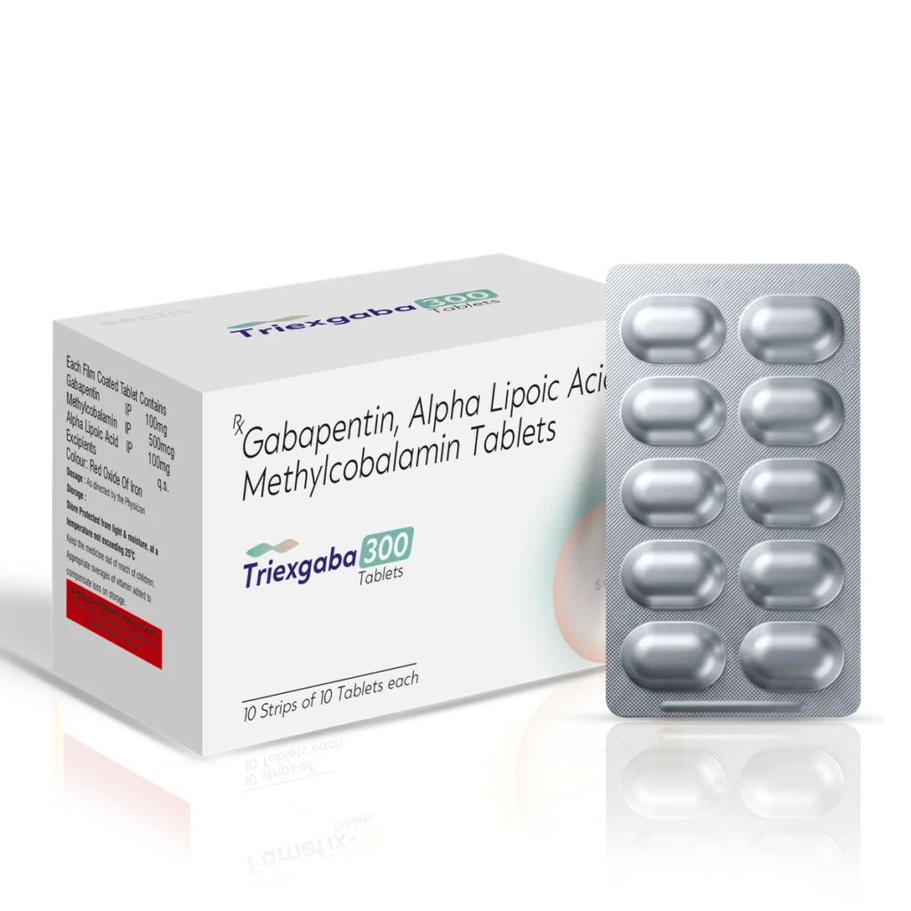 TRIEXGABA 300 Tablet 10*10 ALU strip pack shot