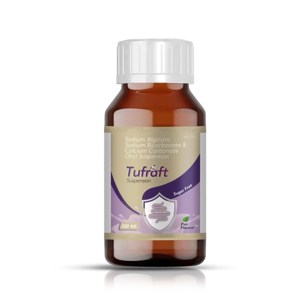 TUFRAFT Oral Suspension 150ML (White bottle, White Silver Leafing) pack shot