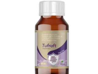 TUFRAFT Oral Suspension 150ML (White bottle, White Silver Leafing) pack shot