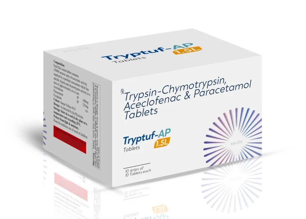 TRYPTUF AP 1.5L Tablet 10*10 BLI carton pack shot