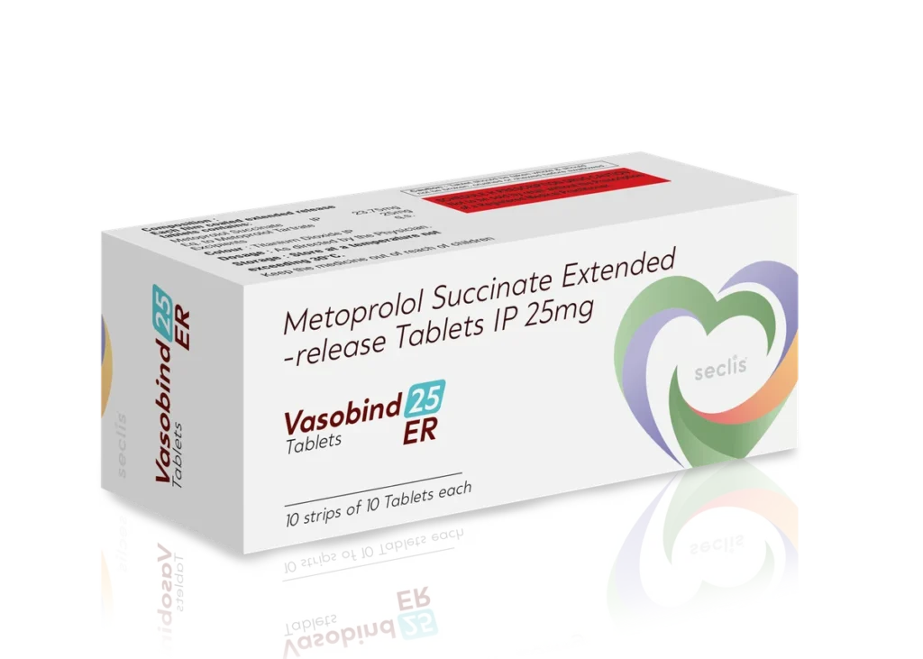 VASOBIND 25 ER Tablets 10x10 ALU carton pack shot