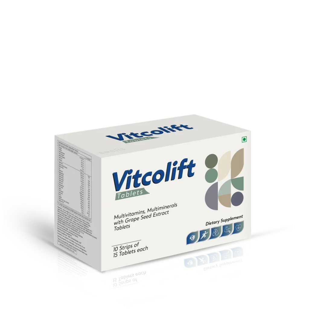 VITCOLIFT Tablets 10*15 Alu- Alu (ROUND TABLET) carton pack shot