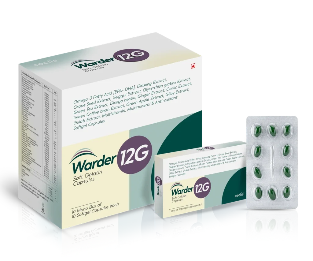 WARDER 12G Soft Gelatin Capsules 10*1*10 (Food Supplement) pack shot