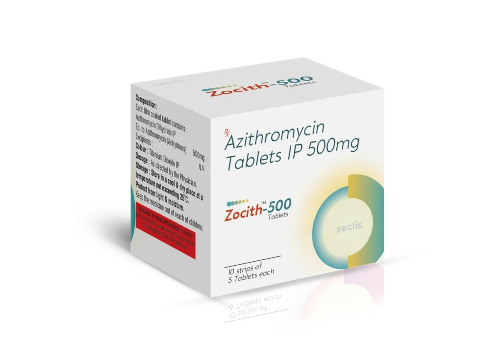 ZOCITH™ 500 Tablets 10*5 BLI carton pack shot